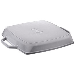Kwadratowa patelnia żeliwna grillowa Staub z dwoma uchwytami - 28 cm, Grafitowy
