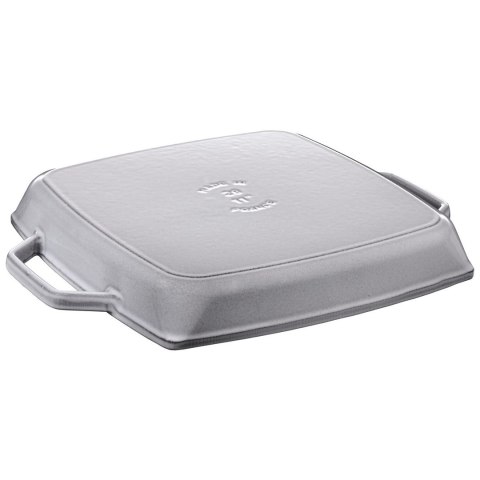 Kwadratowa patelnia żeliwna grillowa Staub z dwoma uchwytami - 28 cm, Grafitowy Kwadratowa patelnia żeliwna grillowa Staub z dwoma uchwytami - 28 cm, Grafitowy