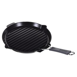 Okrągła patelnia żeliwna grillowa STAUB 40509-426-0 - czarna 27 cm