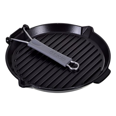 Okrągła patelnia żeliwna grillowa STAUB 40509-426-0 - czarna 27 cm Okrągła patelnia żeliwna grillowa STAUB 40509-426-0 - czarna 27 cm