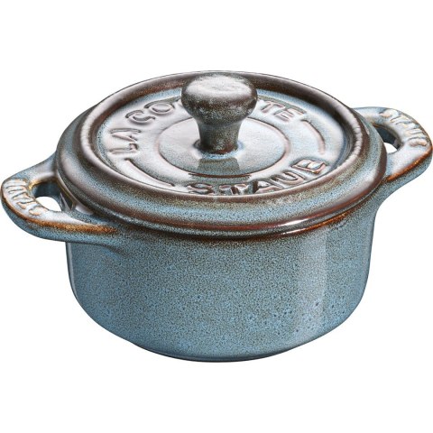 Staub Mini Cocotte Okrągły - 200 ml, Antyczny turkusowy Staub Mini Cocotte Okrągły - 200 ml, Antyczny turkusowy