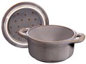 Staub Mini Cocotte Okrągły, 4 szt. - 200 ml, Antyczny szary
