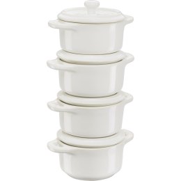 Staub Mini Cocotte Okrągły, 4 szt. - 200 ml, Kość słoniowa
