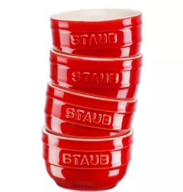 Staub Mini Ramekin Okrągły, 4 szt. - 200 ml, Czerwony