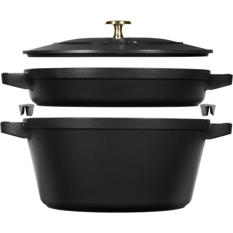 Zestaw 2 naczyń żeliwnych z pokrywką Staub - 24 cm, Czarny Zestaw 2 naczyń żeliwnych z pokrywką Staub - 24 cm, Czarny