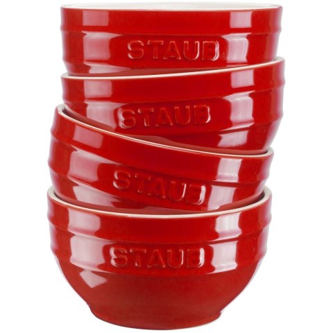 Zestaw 4 misek okrągłych Staub - 12 cm, Czerwony Zestaw 4 misek okrągłych Staub - 12 cm, Czerwony