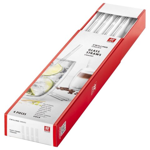 Zestaw 4 szklanych słomek prostych Zwilling Sorrento - Przezroczysty Zestaw 4 szklanych słomek prostych Zwilling Sorrento - Przezroczysty