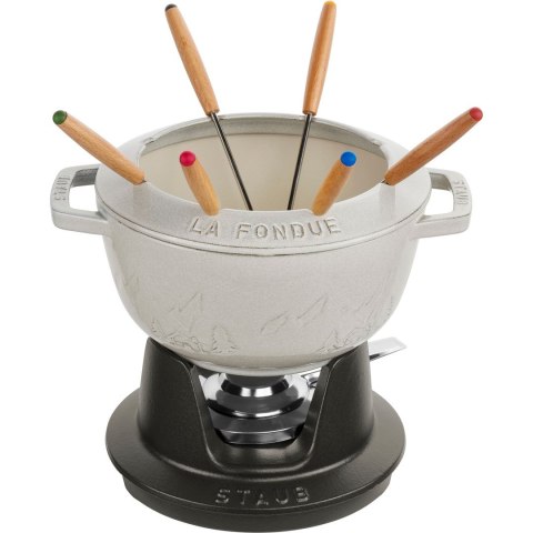 Zestaw do fondue Staub - 20 cm, Biała trufla Zestaw do fondue Staub - 20 cm, Biała trufla