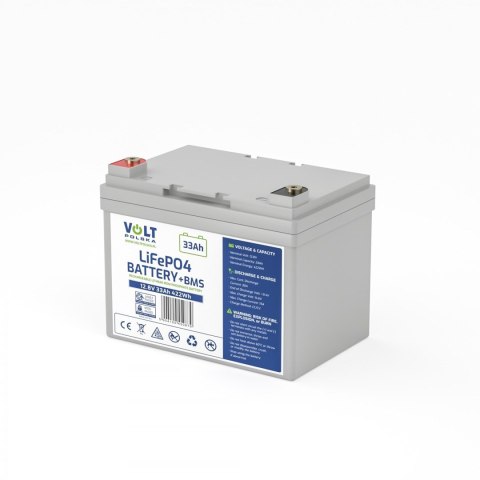 AKUMULATOR VOLT POLSKA LITOWO-ŻELAZOWO-FOSFORANOWY LiFePO4 12V 33Ah 30A AKUMULATOR VOLT POLSKA LITOWO-ŻELAZOWO-FOSFORANOWY LiFePO4 12V 33Ah 30A