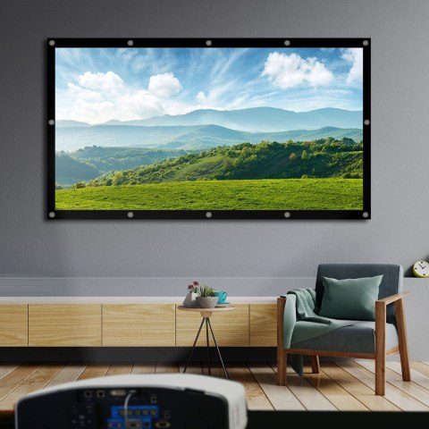 MACLEAN PROJECTION SCREEN, 120", 265X149CM, 25MM 16:9 BORDER, TENSION HOOKS, WHITE MC-982 MACLEAN PROJECTION SCREEN, 120", 265X149CM, 25MM 16:9 BORDER, TENSION HOOKS, WHITE MC-982