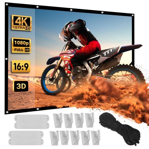 MACLEAN PROJECTION SCREEN, 120", 265X149CM, 25MM 16:9 BORDER, TENSION HOOKS, WHITE MC-982 MACLEAN PROJECTION SCREEN, 120", 265X149CM, 25MM 16:9 BORDER, TENSION HOOKS, WHITE MC-982
