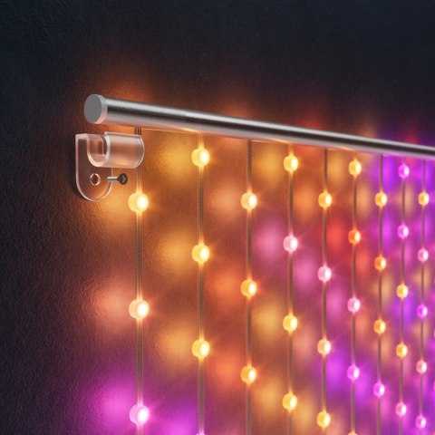Twinkly Matrix - 500 RGB LED Lampki w kształcie pereł, przezroczysty przewód, 1.7x7.8ft typ wtyczki F Twinkly Matrix - 500 RGB LED Lampki w kształcie pereł, przezroczysty przewód, 1.7x7.8ft typ wtyczki F