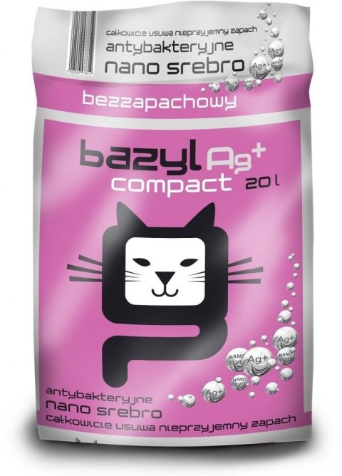 Bazyl Bentonit Super Premium Ag+ Compact - żwirek dla kota 20 l (WYPRZEDAŻ) Bazyl Bentonit Super Premium Ag+ Compact - żwirek dla kota 20 l (WYPRZEDAŻ)