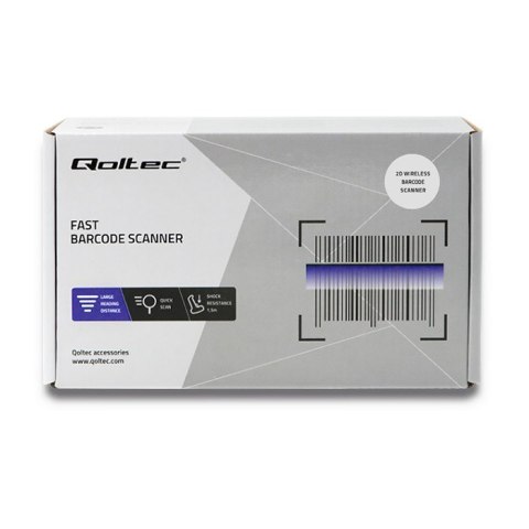 Qoltec Bezprzewodowy czytnik kodów 1D | 2D | Czarny Qoltec Bezprzewodowy czytnik kodów 1D | 2D | Czarny