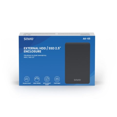 SAVIO ZEWNĘTRZNA OBUDOWA NA DYSK HDD/SDD 2,5", USB 3.0, AK-65 SAVIO ZEWNĘTRZNA OBUDOWA NA DYSK HDD/SDD 2,5", USB 3.0, AK-65