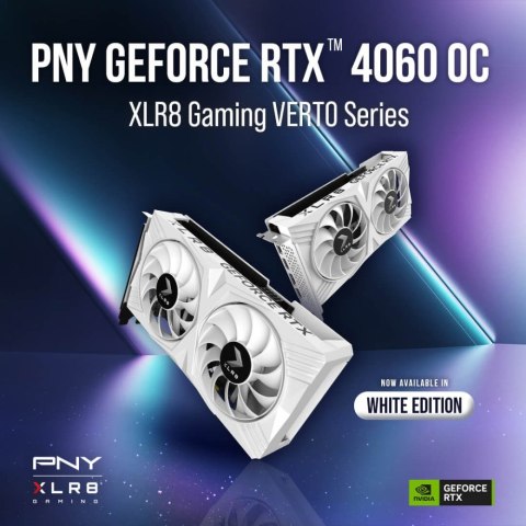 Karta graf. PNY GEF. RTX 4060 8GB XLR8 G. WHITE E. Karta graf. PNY GEF. RTX 4060 8GB XLR8 G. WHITE E.