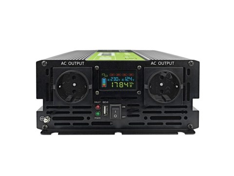 PRZETWORNICA NAPIĘCIA Green Cell PowerInverter LCD 12V -> 230V 2000W/4000W CZYSTA SINUSOIDA PRZETWORNICA NAPIĘCIA Green Cell PowerInverter LCD 12V -> 230V 2000W/4000W CZYSTA SINUSOIDA