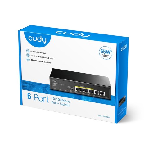 PoE+ Switch Cudy 60W 6-Port 10/100M PoE+ Switch Cudy 60W 6-Port 10/100M