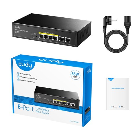 PoE+ Switch Cudy 60W 6-Port 10/100M PoE+ Switch Cudy 60W 6-Port 10/100M