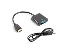 Adapter Lanberg AD-0017-BK (HDMI M - D-Sub (VGA) F; 0,20m; kolor czarny)