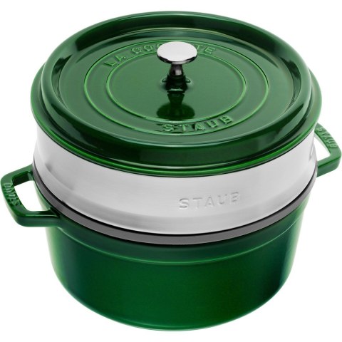 Garnek żeliwny okrągły z wkładem Staub - Zielony, 5.25 ltr Garnek żeliwny okrągły z wkładem Staub - Zielony, 5.25 ltr