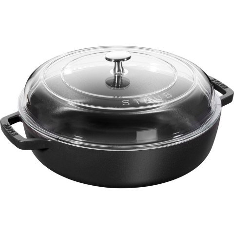 Patelnia żeliwna z dwoma uchwytami i pokrywką Staub - 28 cm, Czarny Patelnia żeliwna z dwoma uchwytami i pokrywką Staub - 28 cm, Czarny