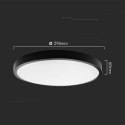 Plafon V-TAC 36W LED Okrągły 42cm Natynkowy IP44 Czarny VT-8630B 3000K 3820lm