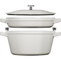 Zestaw 2 naczyń żeliwnych z pokrywką Staub - 24 cm, Biała trufla