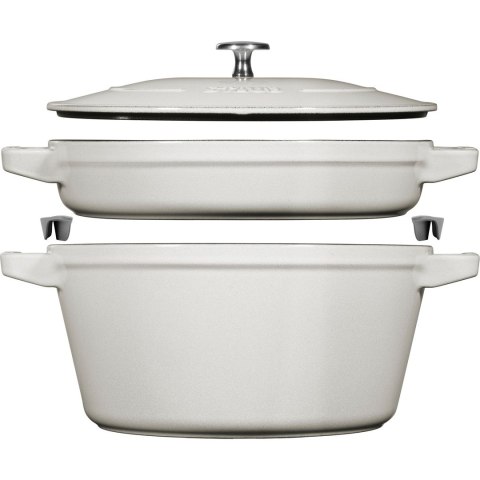 Zestaw 2 naczyń żeliwnych z pokrywką Staub - 24 cm, Biała trufla Zestaw 2 naczyń żeliwnych z pokrywką Staub - 24 cm, Biała trufla
