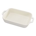 Zestaw 2 prostokątnych półmisków ceramicznych Staub - Kość słoniowa