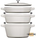 Zestaw 3 naczyń żeliwnych z pokrywką Staub - 24 cm, Biała trufla