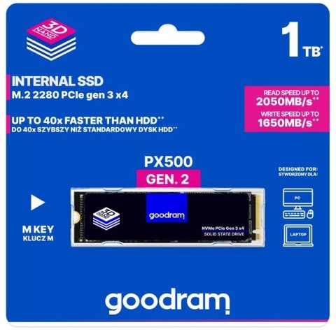 Dysk SSD Goodram PX500 NVME PCIE GEN 3 X4 1TB Dysk SSD Goodram PX500 NVME PCIE GEN 3 X4 1TB