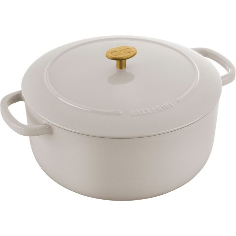 Garnek żeliwny okrągły Ballarini Bellamonte - 7 ltr, Kość słoniowa