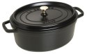 Garnek żeliwny owalny Staub - 8 ltr, Czarny