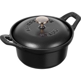 Garnuszek żeliwny okrągły Staub La Coquette - 500 ml, Czarny