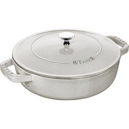 Głęboka patelnia do duszenia z pokrywką Staub - 24 cm, Biała trufla