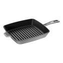 Kwadratowa patelnia żeliwna grillowa Staub - 26 cm, Czarny