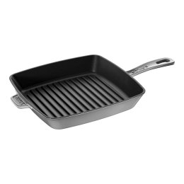 Kwadratowa patelnia żeliwna grillowa Staub - 26 cm, Czarny