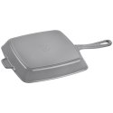 Kwadratowa patelnia żeliwna grillowa Staub - 26 cm, Czarny