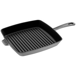 Kwadratowa patelnia żeliwna grillowa Staub - 30 cm, Czarny
