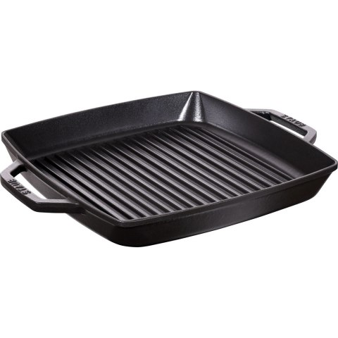 Kwadratowa patelnia żeliwna grillowa Staub z dwoma uchwytami - 33 cm, Czarny Kwadratowa patelnia żeliwna grillowa Staub z dwoma uchwytami - 33 cm, Czarny