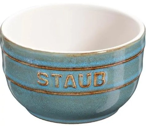 Staub Mini Ramekin Okrągły, 4 szt. - 200 ml, Antyczny turkusowy Staub Mini Ramekin Okrągły, 4 szt. - 200 ml, Antyczny turkusowy