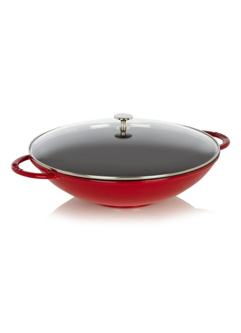 Wok żeliwny z pokrywką Staub - 30 cm, Czerwony Wok żeliwny z pokrywką Staub - 30 cm, Czerwony