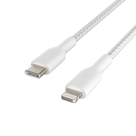 BELKIN KABEL BRAIDED USB-C - LIGHTNING, 1M, BIAŁY BELKIN KABEL BRAIDED USB-C - LIGHTNING, 1M, BIAŁY