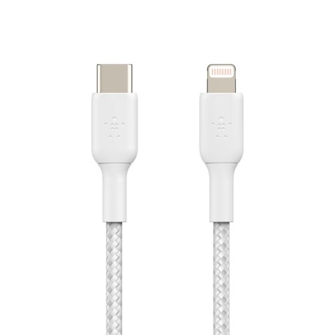 BELKIN KABEL BRAIDED USB-C - LIGHTNING, 1M, BIAŁY BELKIN KABEL BRAIDED USB-C - LIGHTNING, 1M, BIAŁY
