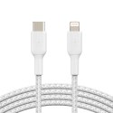 BELKIN KABEL BRAIDED USB-C - LIGHTNING, 1M, BIAŁY