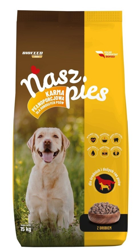 BIOFEED NASZ PIES Z DROBIEM 15KG BIOFEED NASZ PIES Z DROBIEM 15KG