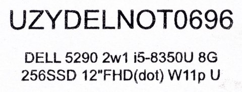DELL LATITUDE 5290 2in1 i5-8350U 8GB 256GB SSD 12" FHD(dotyk) Win11pro + zasilacz UŻYWANY DELL LATITUDE 5290 2in1 i5-8350U 8GB 256GB SSD 12" FHD(dotyk) Win11pro + zasilacz UŻYWANY