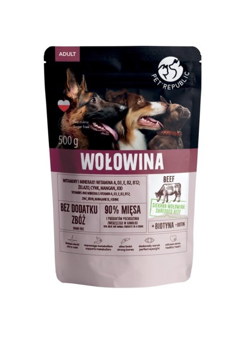 PetRepublic karma dla psa z wołowiną w sosie 500 g PetRepublic karma dla psa z wołowiną w sosie 500 g