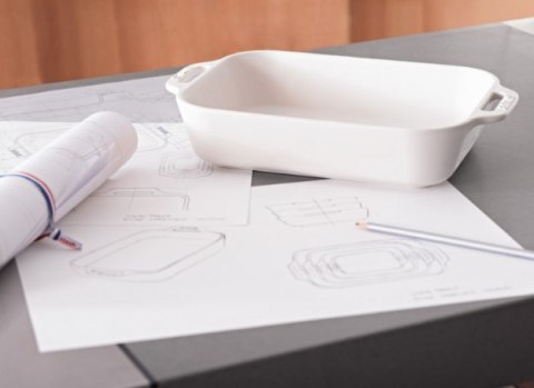 Prostokątny półmisek ceramiczny STAUB 40511-151-0 - biały 4.5 ltr Prostokątny półmisek ceramiczny STAUB 40511-151-0 - biały 4.5 ltr